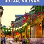 Blog Post Cover about fun vegan restaurants in hoi an vietnam, featuring a picture of a passage in hoi ain.