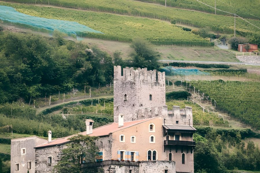 Italian countryside near vegan hotel Italy with historic buildings