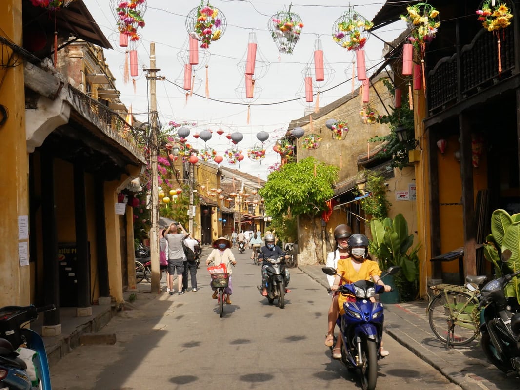 Busy street in hoi an