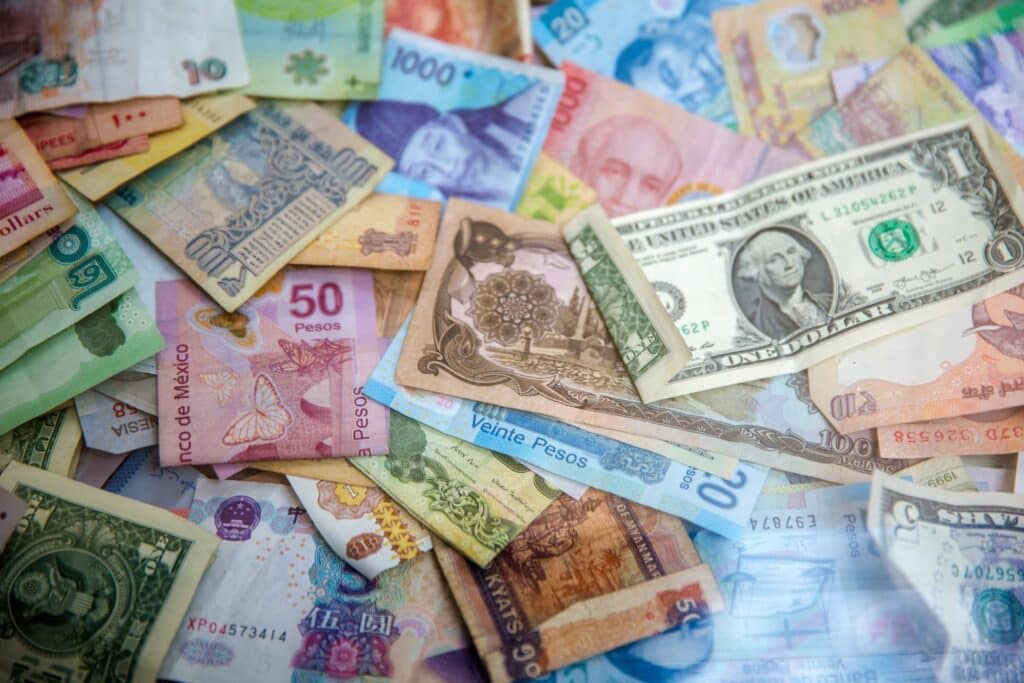 Different currencies from all over the world.