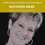 Woman speaking with microphone and looking at you