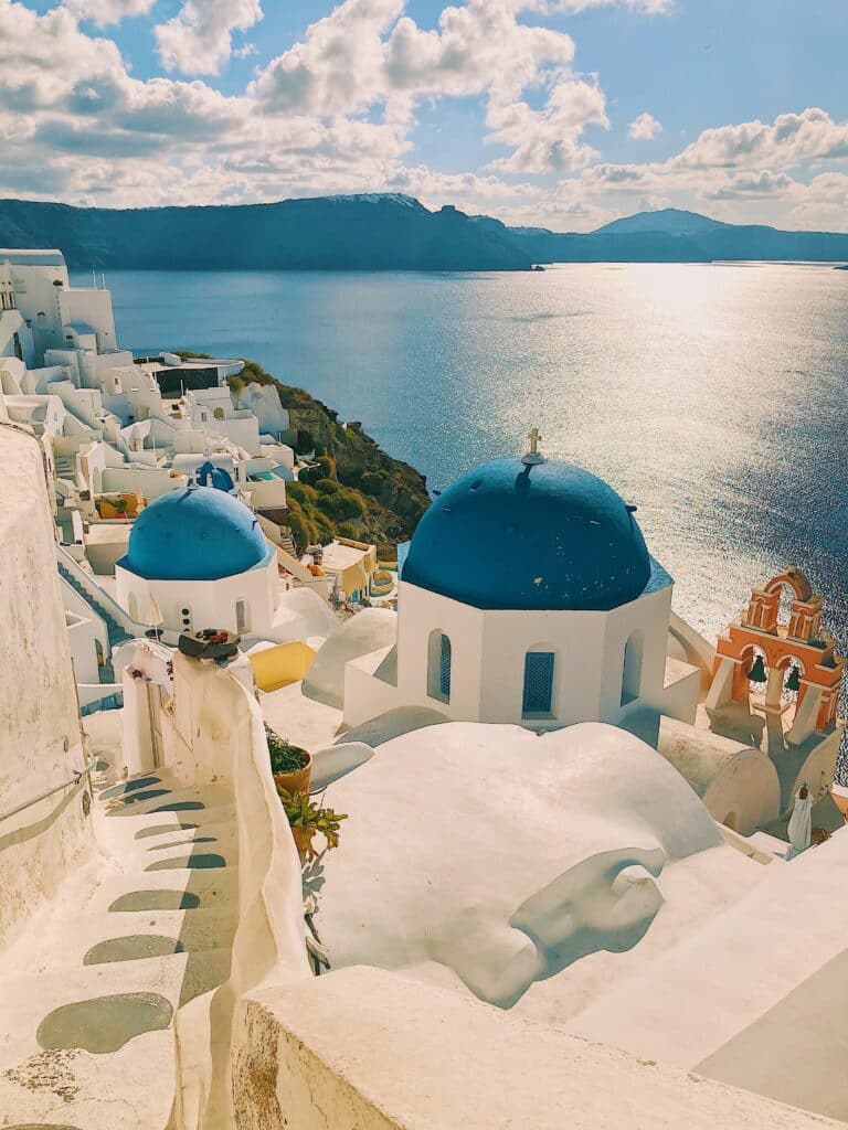 Santorini is a natural wonder of the world. Its world famous volcano,  best Greek island, blue domes, candy-colored houses and paved paths
