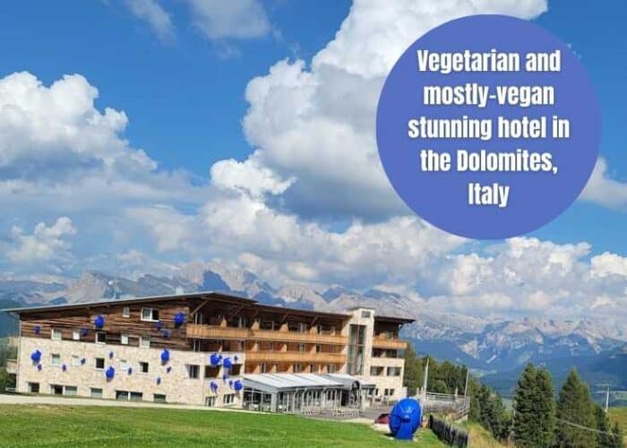 Picture of Alpine hotel in pasture TEXT: REVIEW OF PARADISO PURE.LIVING VEGETARIAN AND MOSTLY VEGANS STUNNING HOTEL IN THE DOLOMITES,ITALY