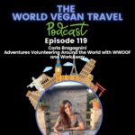 Female looking at the camera and smiling_TEXT_Travel Adventures volunteering around the world with WWOOF Carla Bragagnini Ep 119