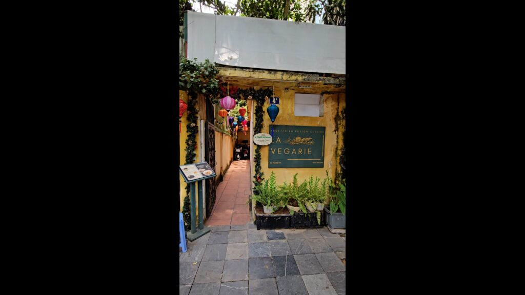 Entry of La Vegarie, Vegan Restaurant in Hanoi, Vietnam