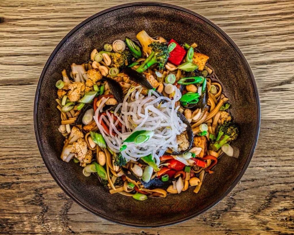 Stanford Inn's vegan restaurant, Ravens Restaurant featured dishes. 