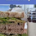 Vegan untuna salad sandwich with creamy plant-based filling and fresh bread.