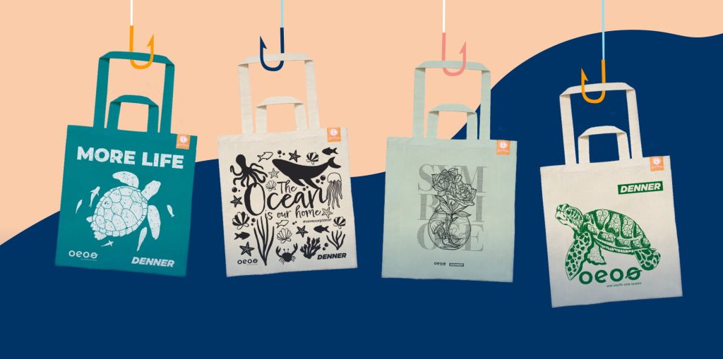 Colored reusable bags supporting environmental causes | World Vegan Travel