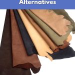 Sustainable leather alternatives in different colors laid out flat