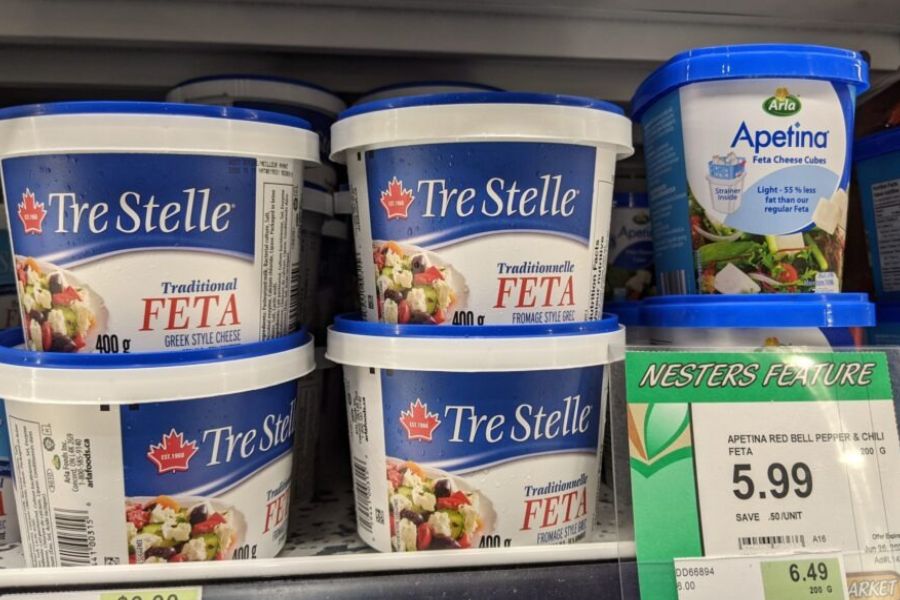 2021-05-03 14.45.28 Traditional dairy feta cheese tubs in a grocery store