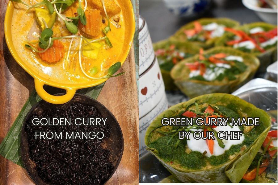 Golden Curry and Green Curry Vegan Meals in Thailand