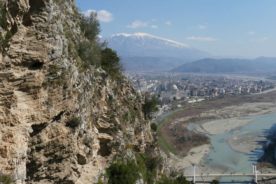 Beautiful mountains in Albania with snow on the peaks. Perfect for slow travel Balkans and nature lovers.