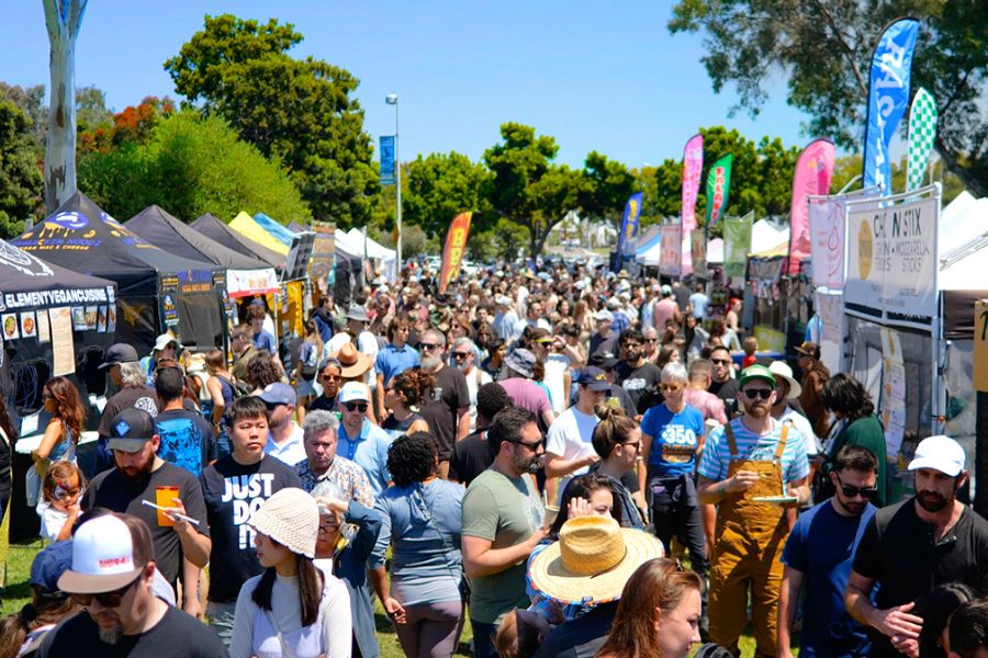 Crowd at San Diego vegan events festival at Balboa Park