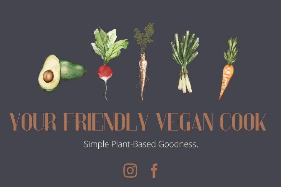Your Friendly Vegan Cook logo with illustrated vegetables.