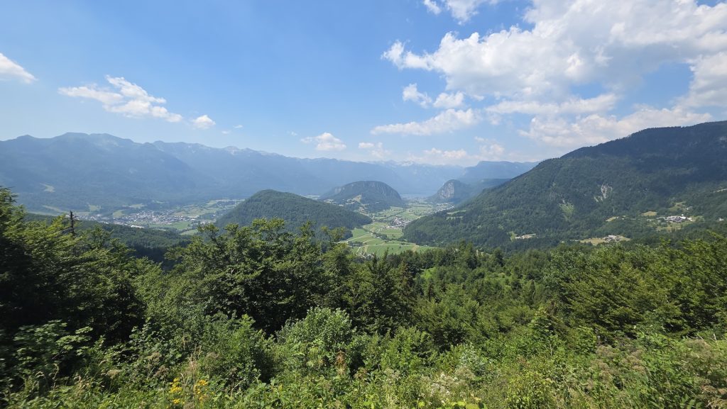 View toward Lake Bohinj from the Juliana Trail in Slovenia