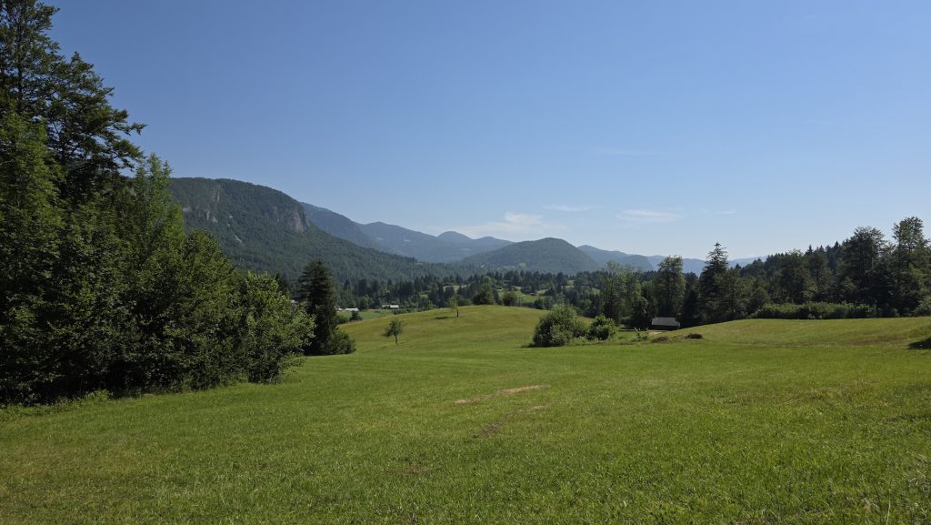 Green alpine meadows on the Juliana Trail near Bohinjska Bistrica
