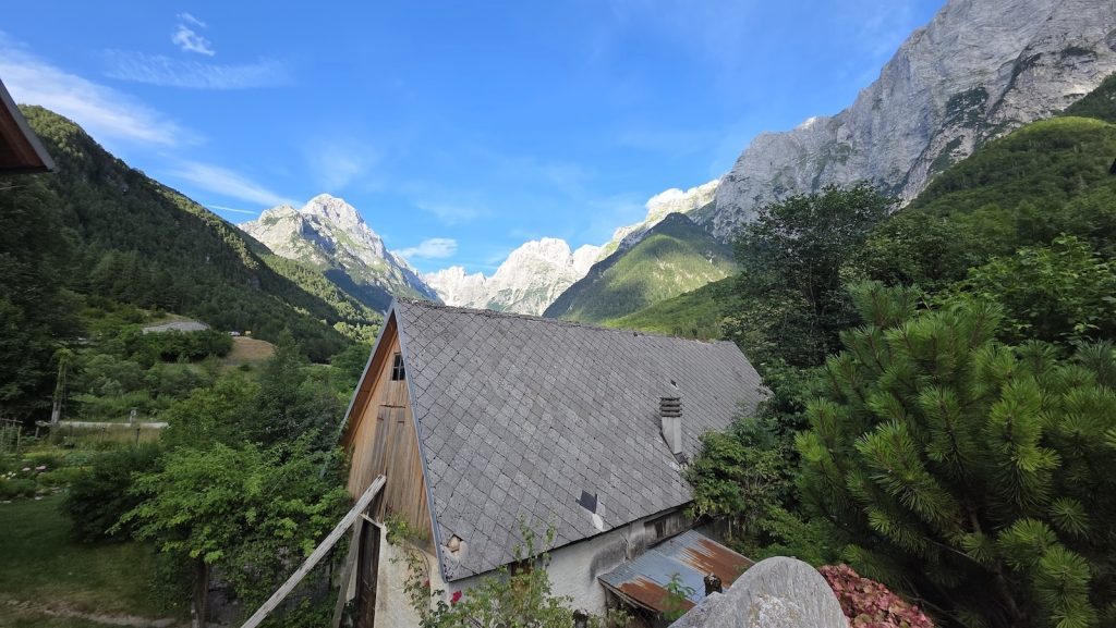 Mountain house beneath the Julian Alps near Log pod Mangartom