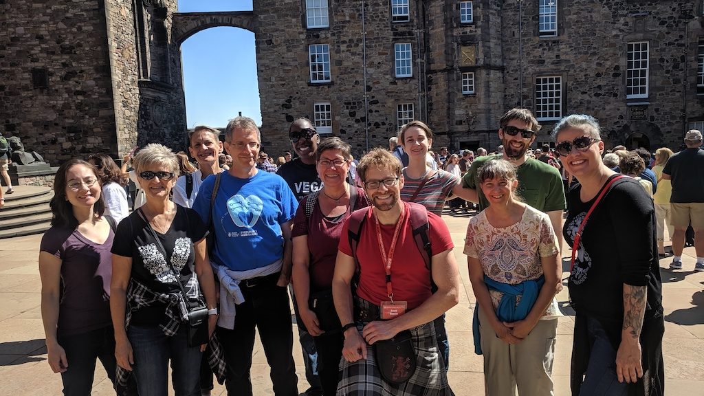 Edinburghgroup copy Group travel guests visiting a historic castle together