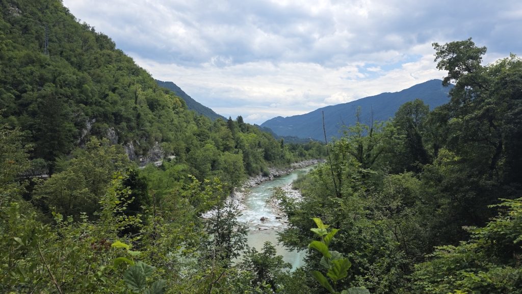 River valley along the Juliana Trail from Tolmin to Kobarid