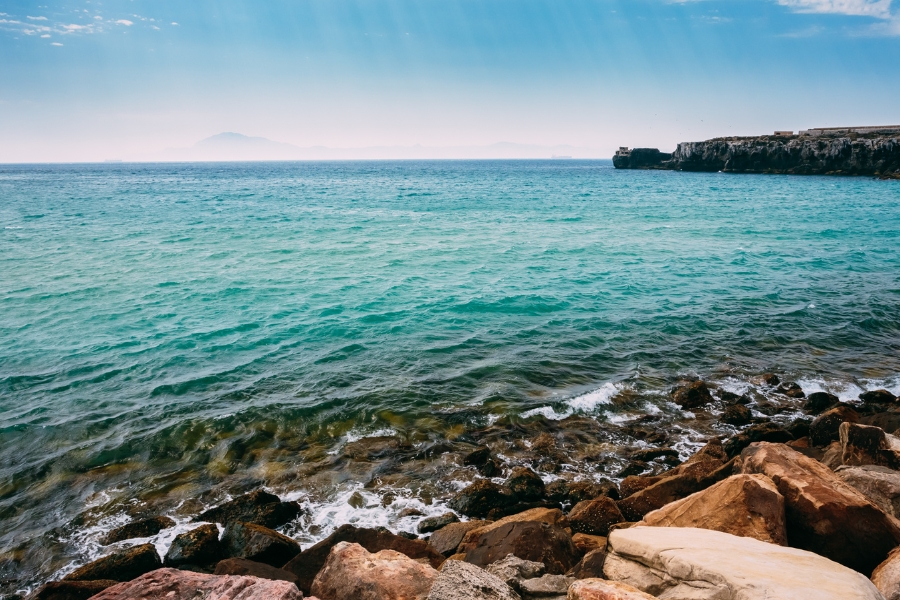 Coastline near Tarifa overlooking the Strait of Gibraltar