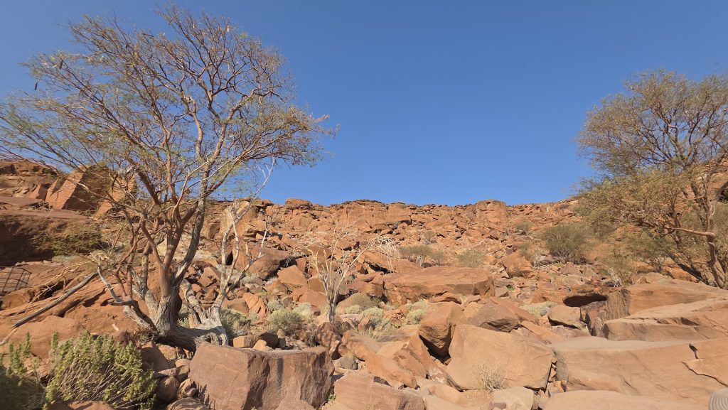 Rocky desert landscape near Twyfelfontein in Damaraland, Namibia