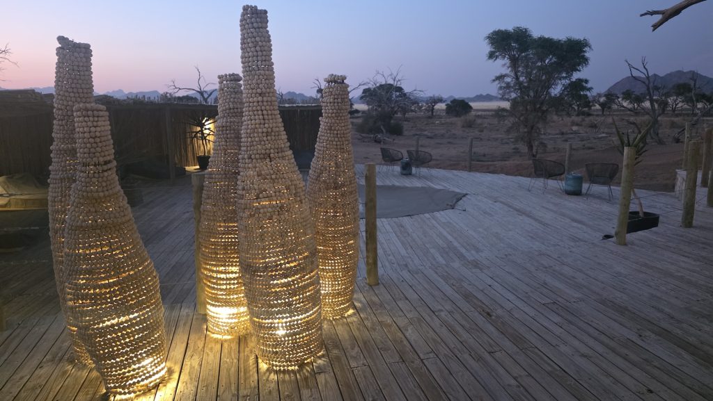 Outdoor deck at Wilderness Little Kulala in Namibia